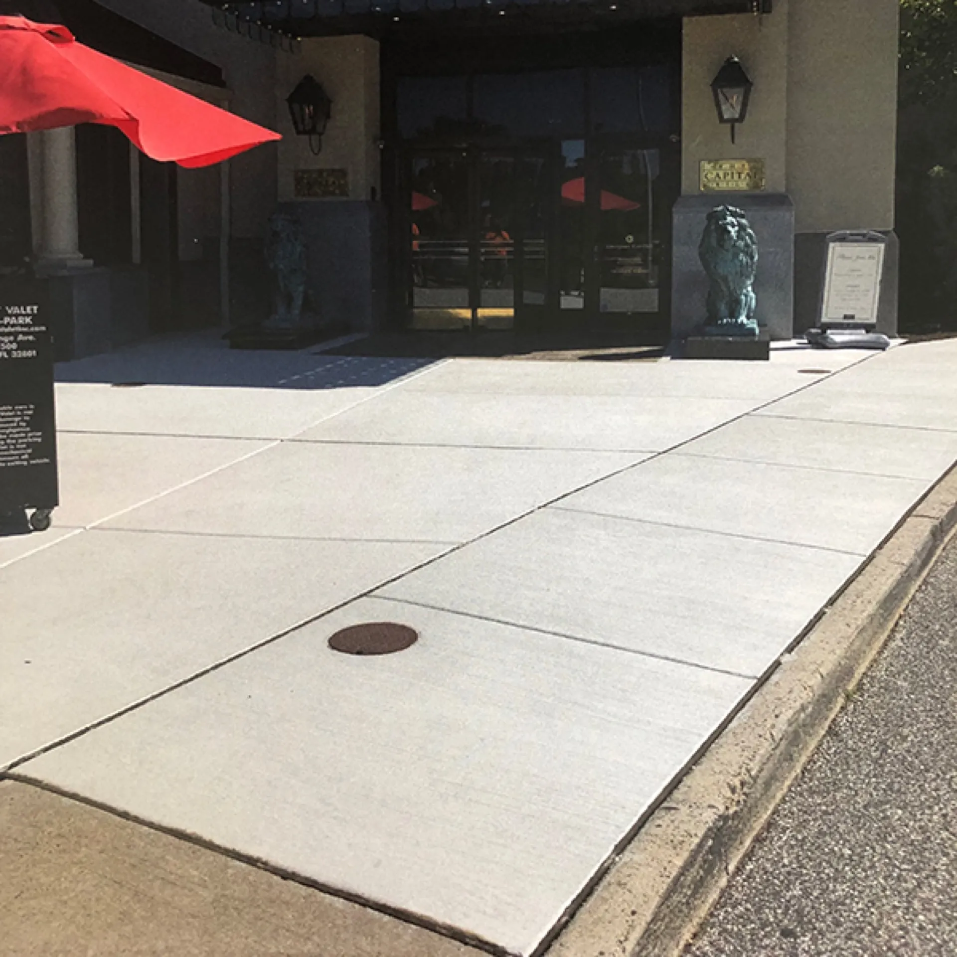 Commercial concrete entrance plaza at restaurant building Cherry Hill NJ