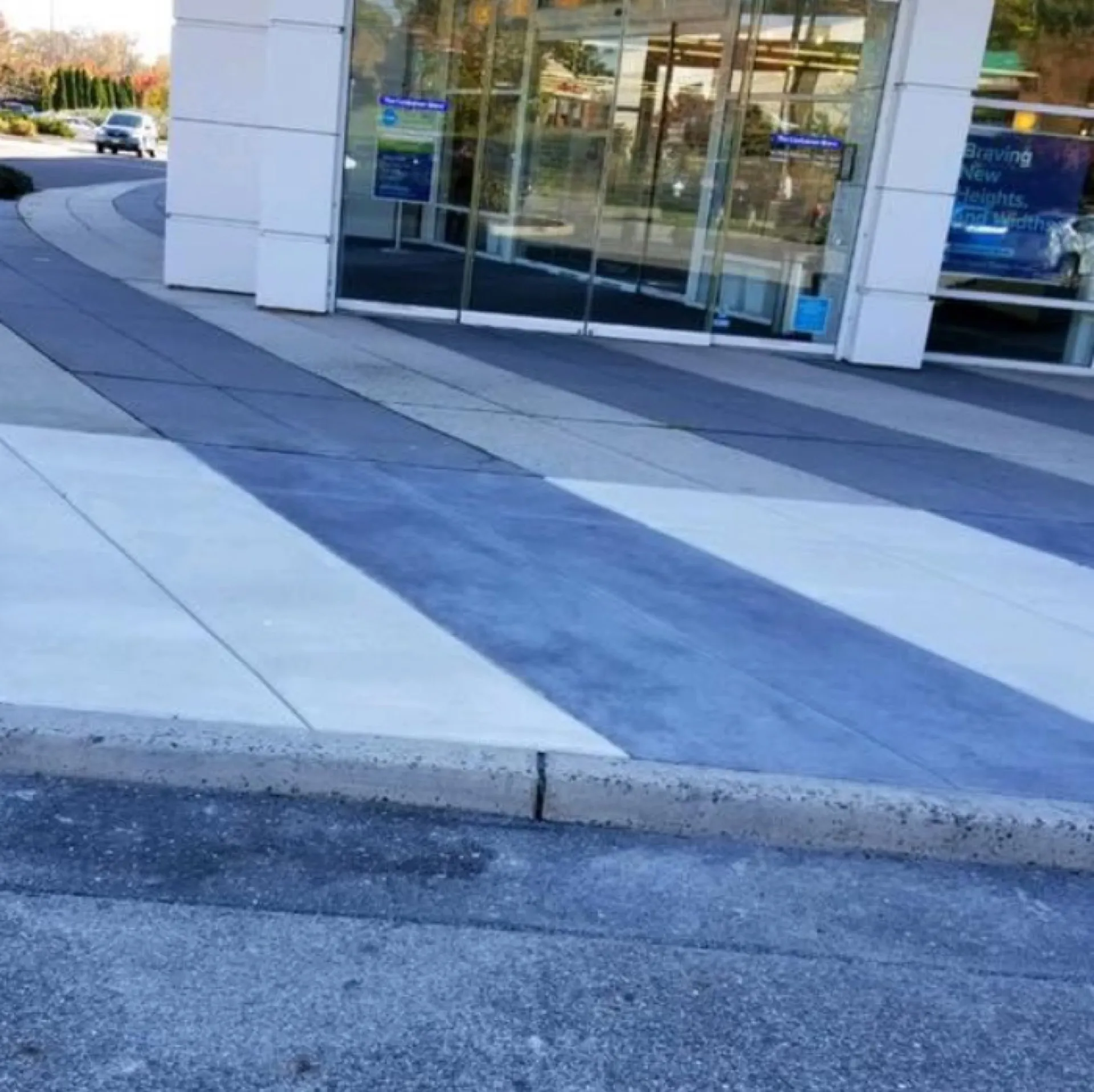 Finished commercial concrete storefront entrance poured by Papaneri & Sons in Cherry Hill NJ