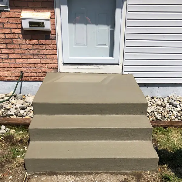 Finished concrete front steps in Cherry Hill NJ