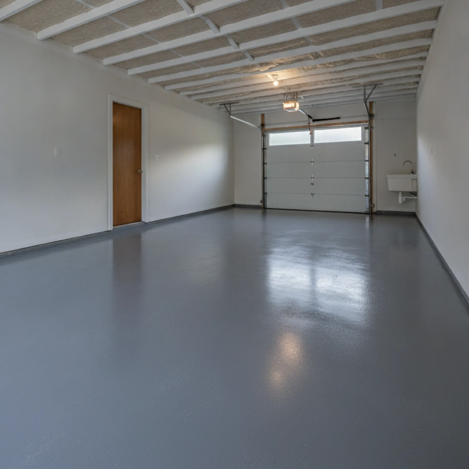 Polished interior concrete garage floor in Cherry Hill, NJ by Papaneri & Sons