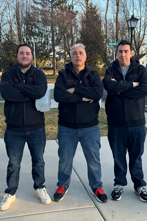 The Papaneri family — father and two sons — the team behind Papaneri & Sons Concrete in Cherry Hill NJ
